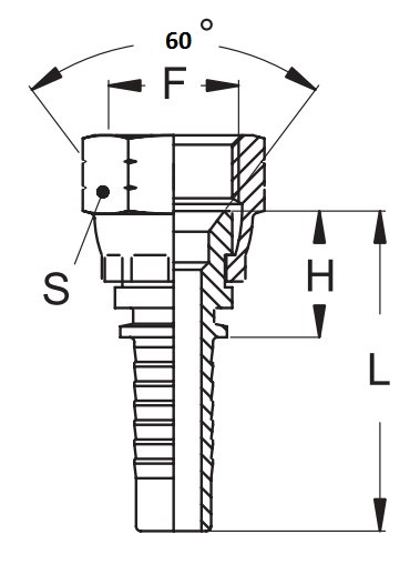 Фитинг для РВД DN25 DKI M42х2