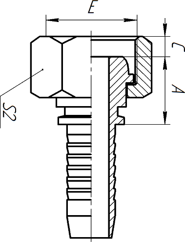 Фитинг для РВД DN25 DK M36x2